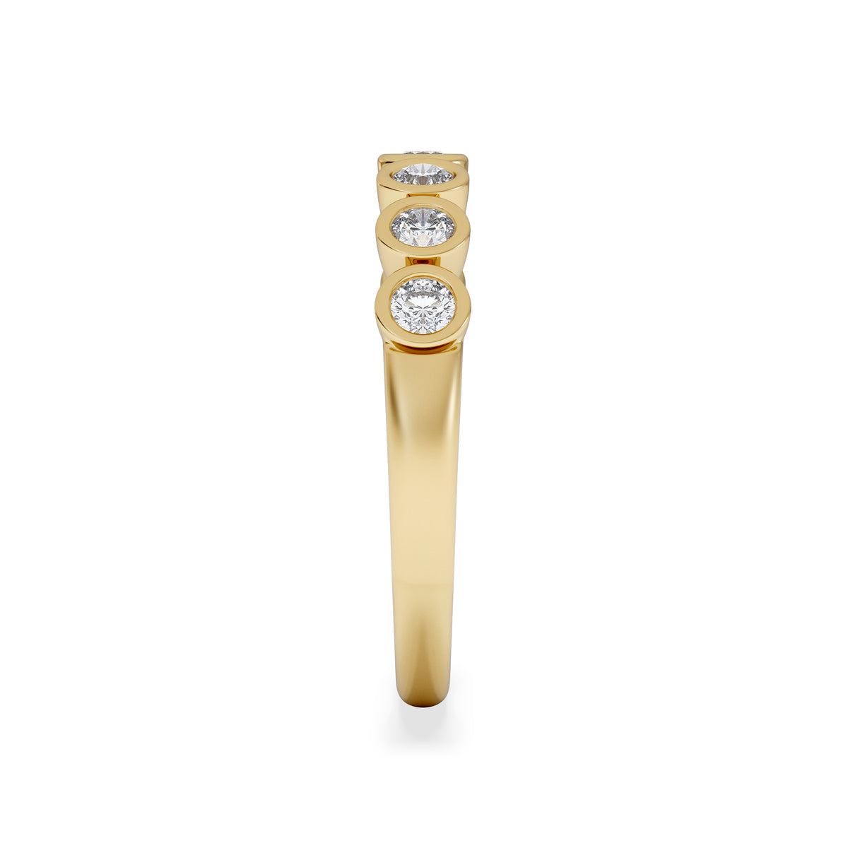 Orbit Half Band 0.50ct G/VS Round Cut Rubover Eternity Ring in 9K Yellow Gold