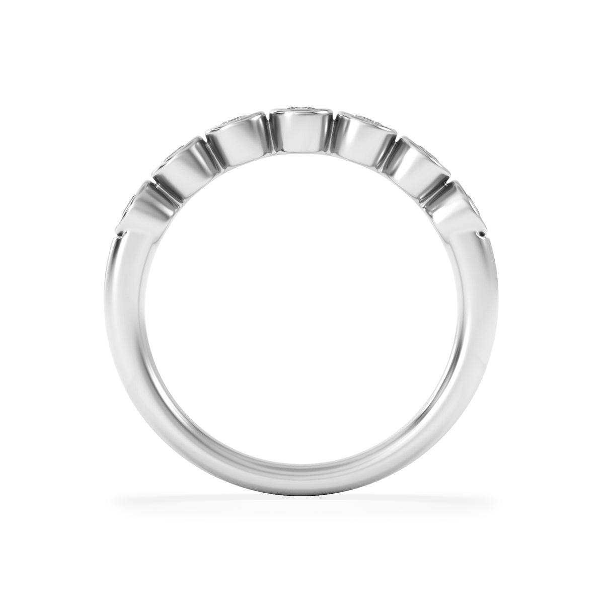 Orbit Half Band 0.50ct G/VS Round Cut Rubover Eternity Ring in 9K White Gold