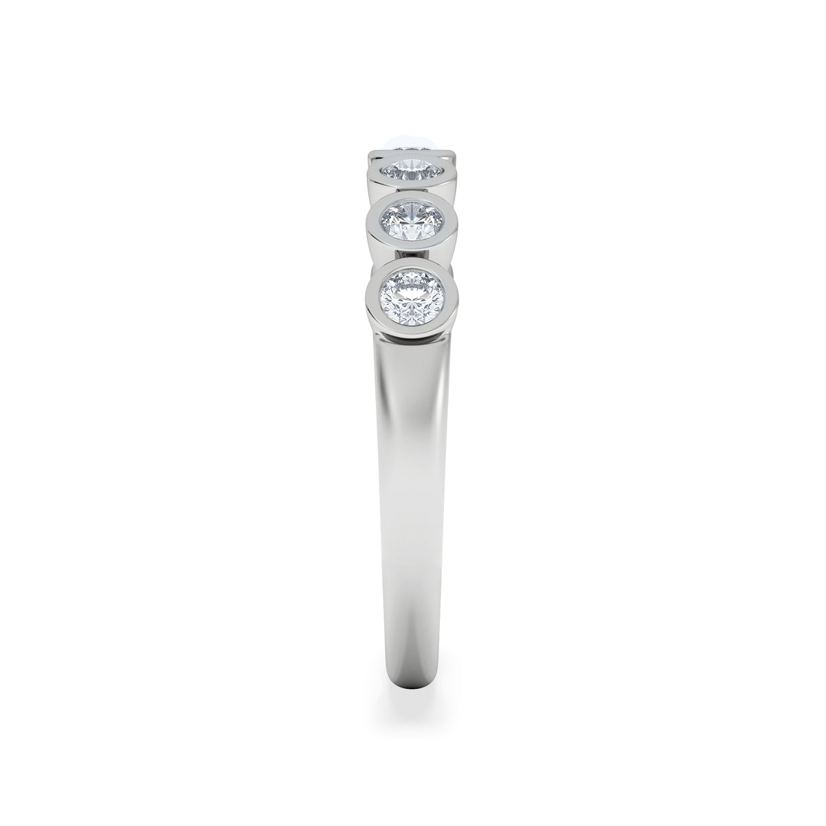 Orbit Half Band 0.50ct G/VS Round Cut Rubover Eternity Ring in 9K White Gold