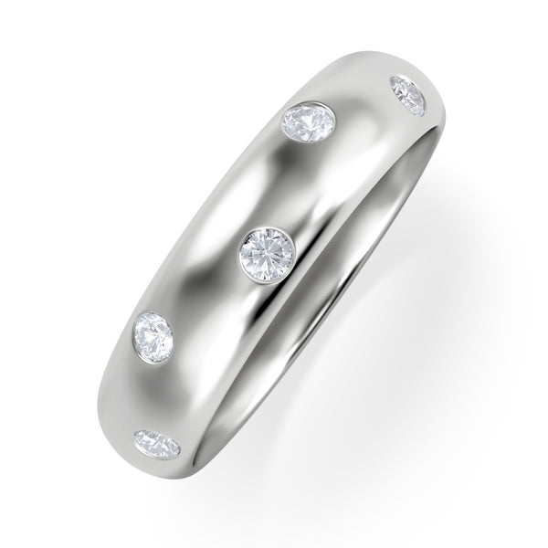 Seamless Lab Diamond Ring 0.26ct in 925 Silver