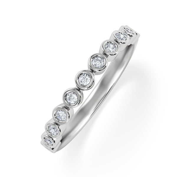 Entwine 0.42ct Round Cut Lab Diamond Half Band Eternity Ring in Sterling Silver