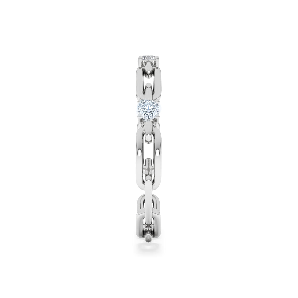 Bound Lab Diamond Link Ring 0.125ct Round Cut in Sterling Silver