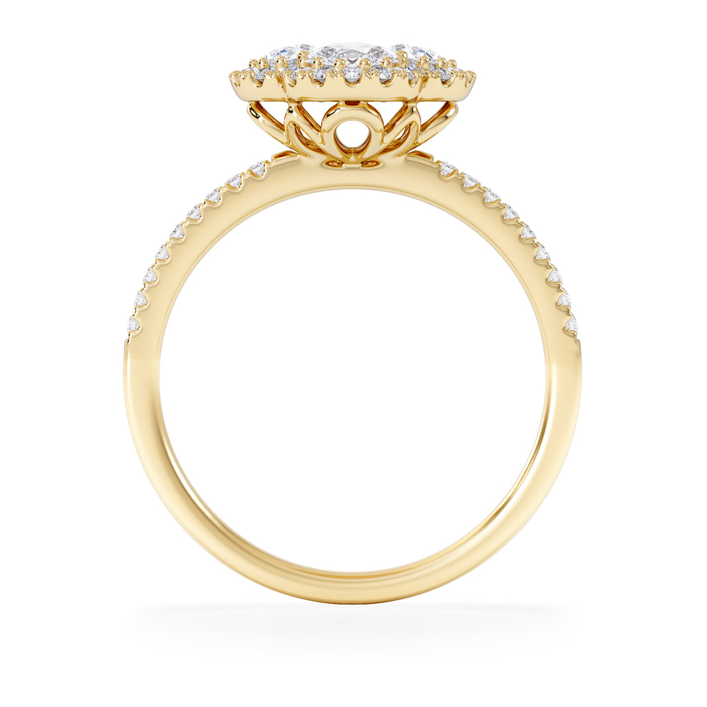 Alegria 1.00ct Lab Diamond Halo Ring in 9K Yellow Gold