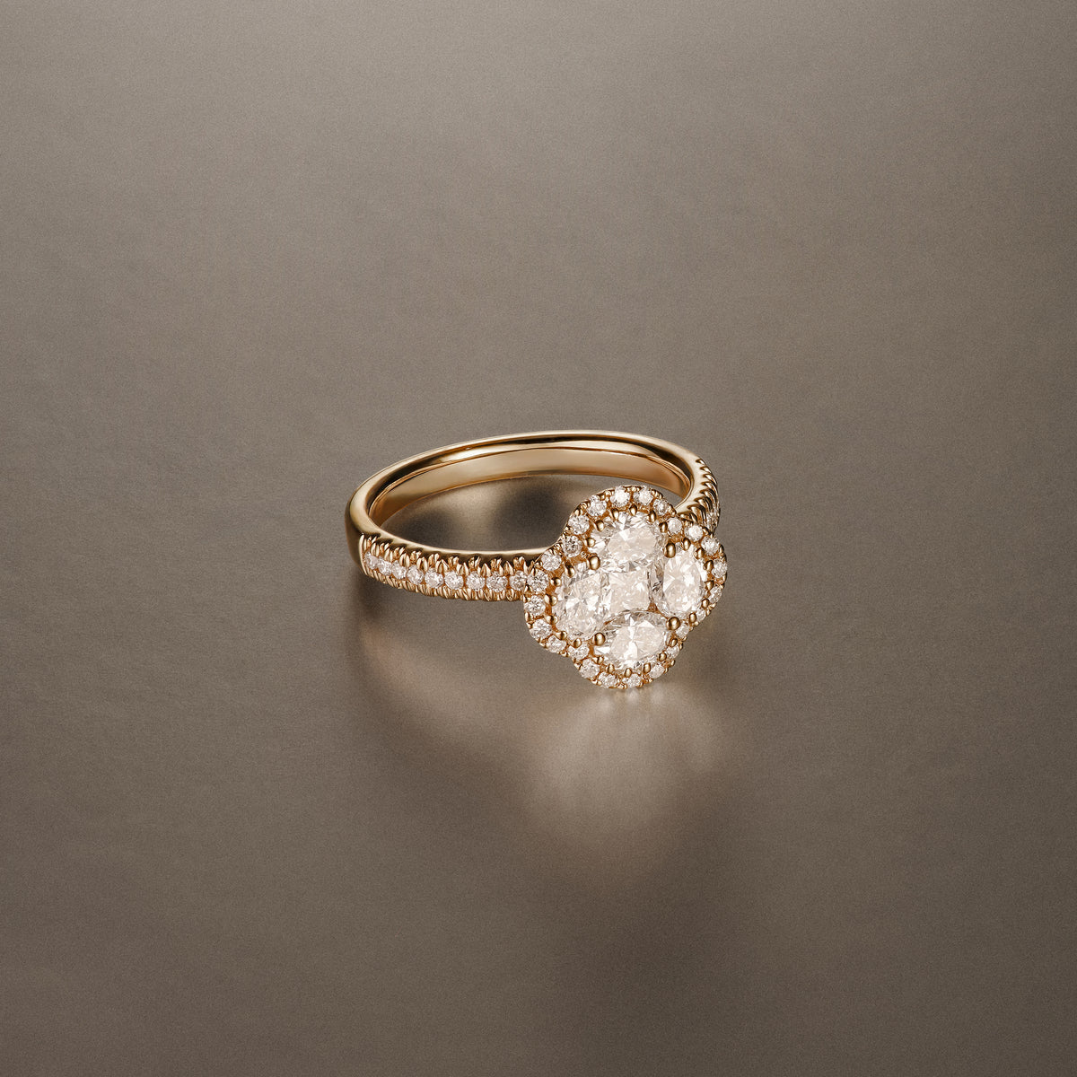 Alegria 1.00ct Lab Diamond Halo Ring in 9K Yellow Gold