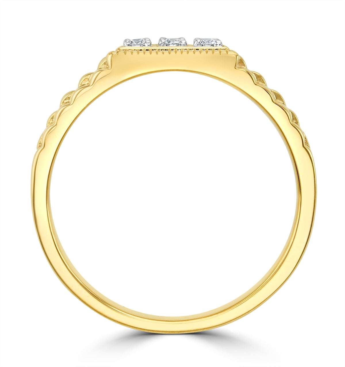 Mens Lab Diamond Design Ring 0.25ct H/Si in 9K Gold SIZE Q and T