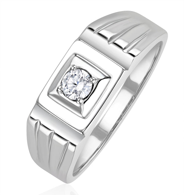 Mens 0.25ct Lab Diamond Design Ring in 925 Sterling Silver