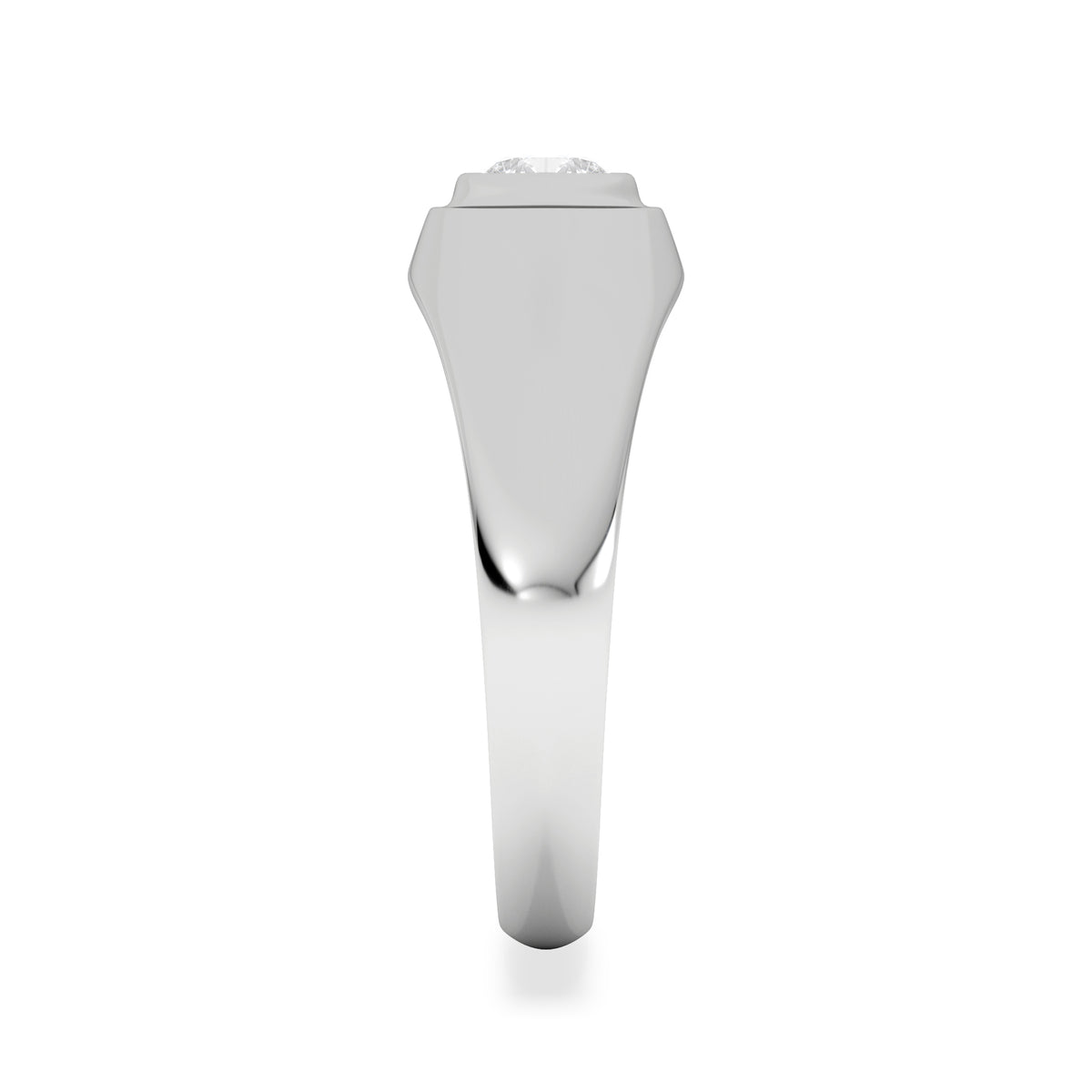 Axis Men's 0.50ct Round Cut Lab Diamond Signet Ring in Sterling Silver