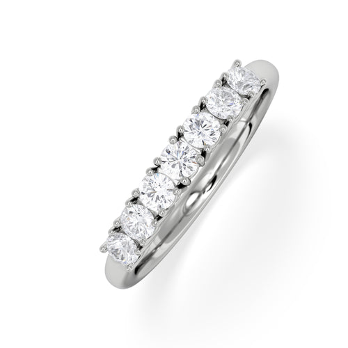 Chloe 18K White Gold 7 Stone Diamond Eternity Ring 0.75CT H/SI