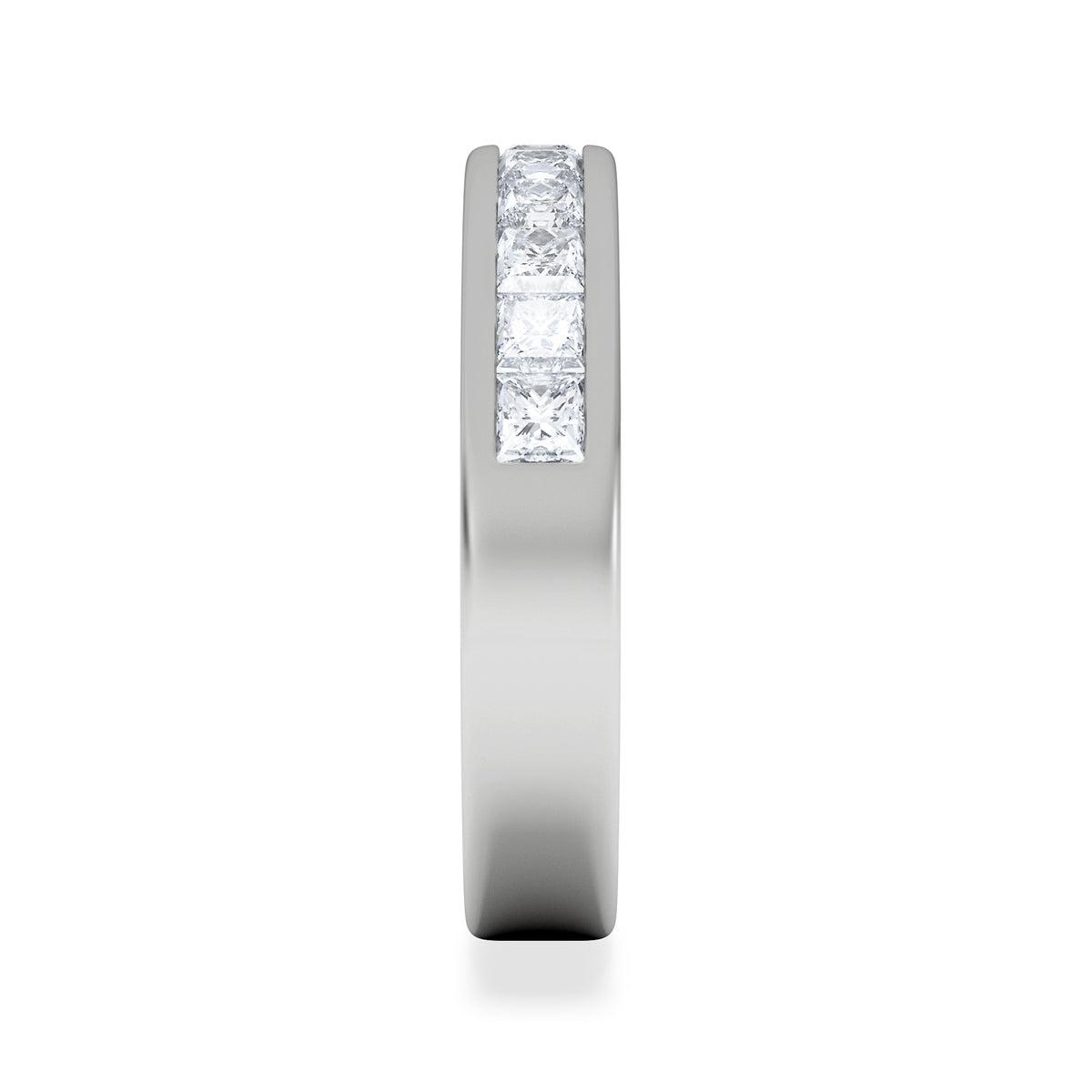 Eterna Lab Diamond Princess Cut Half Eternity Ring 1.00ct F/VS in 9K White Gold