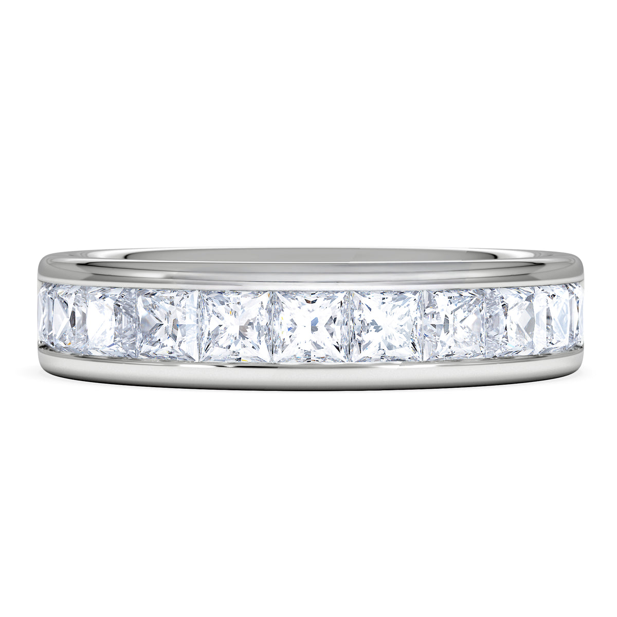 Eterna Lab Diamond Princess Cut Half Eternity Ring 1.50ct F/VS in 9K White Gold