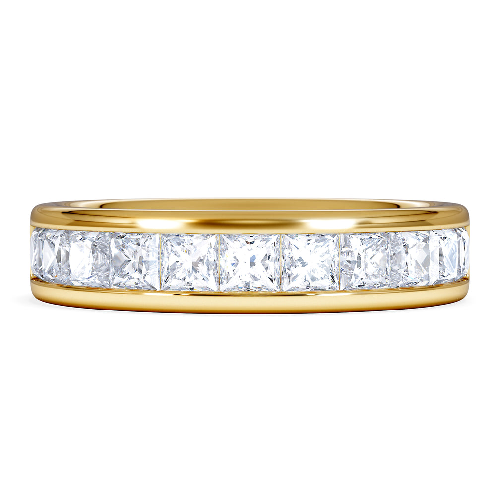 Eterna Lab Diamond Princess Cut Half Eternity Ring 1.50ct F/VS in 9K Gold