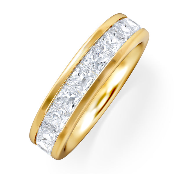 Eterna Lab Diamond Princess Cut Half Eternity Ring 2.00ct F/VS in 9K Gold