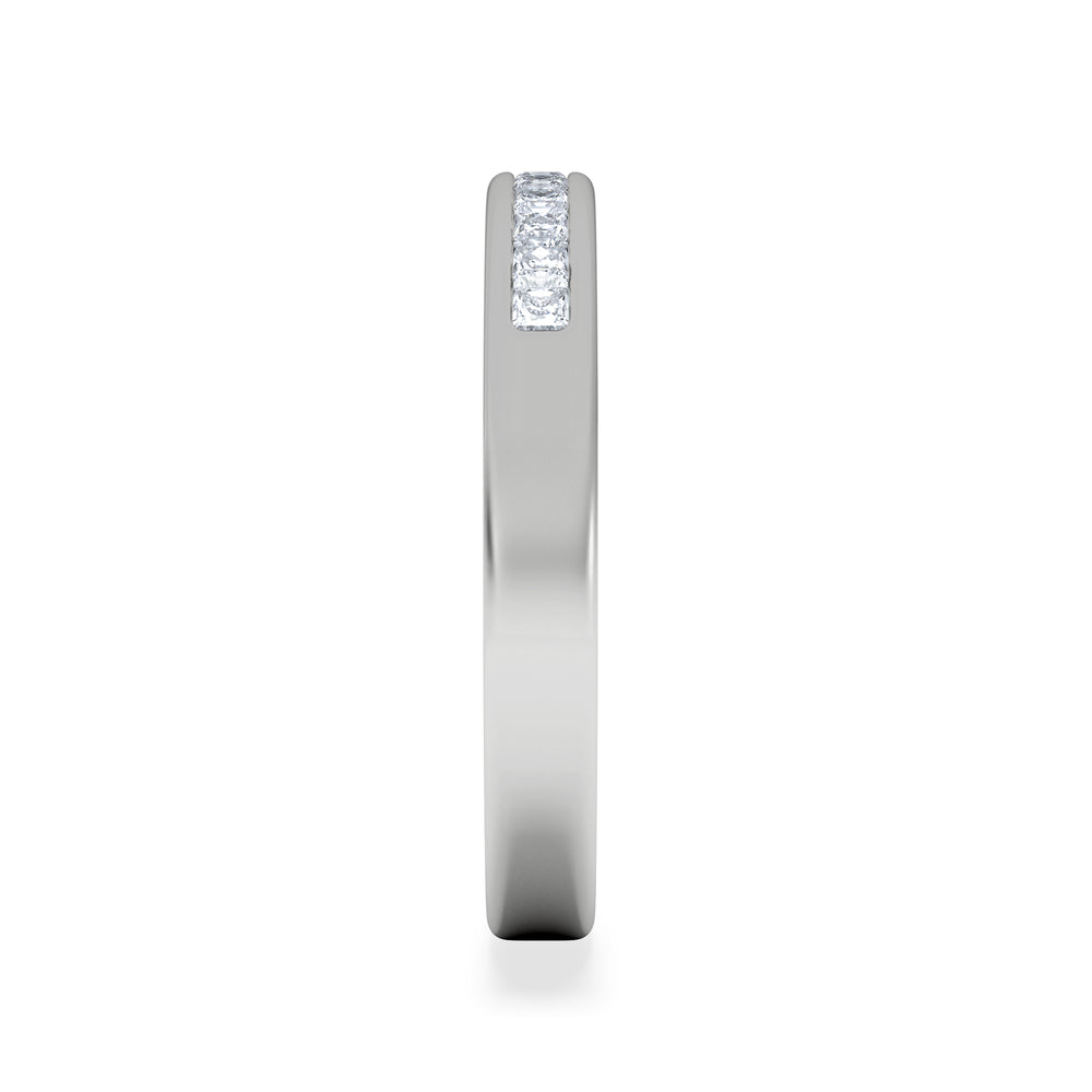 Eterna Lab Diamond Princess Cut Half Eternity Ring 0.30ct H/SI in 925 Silver