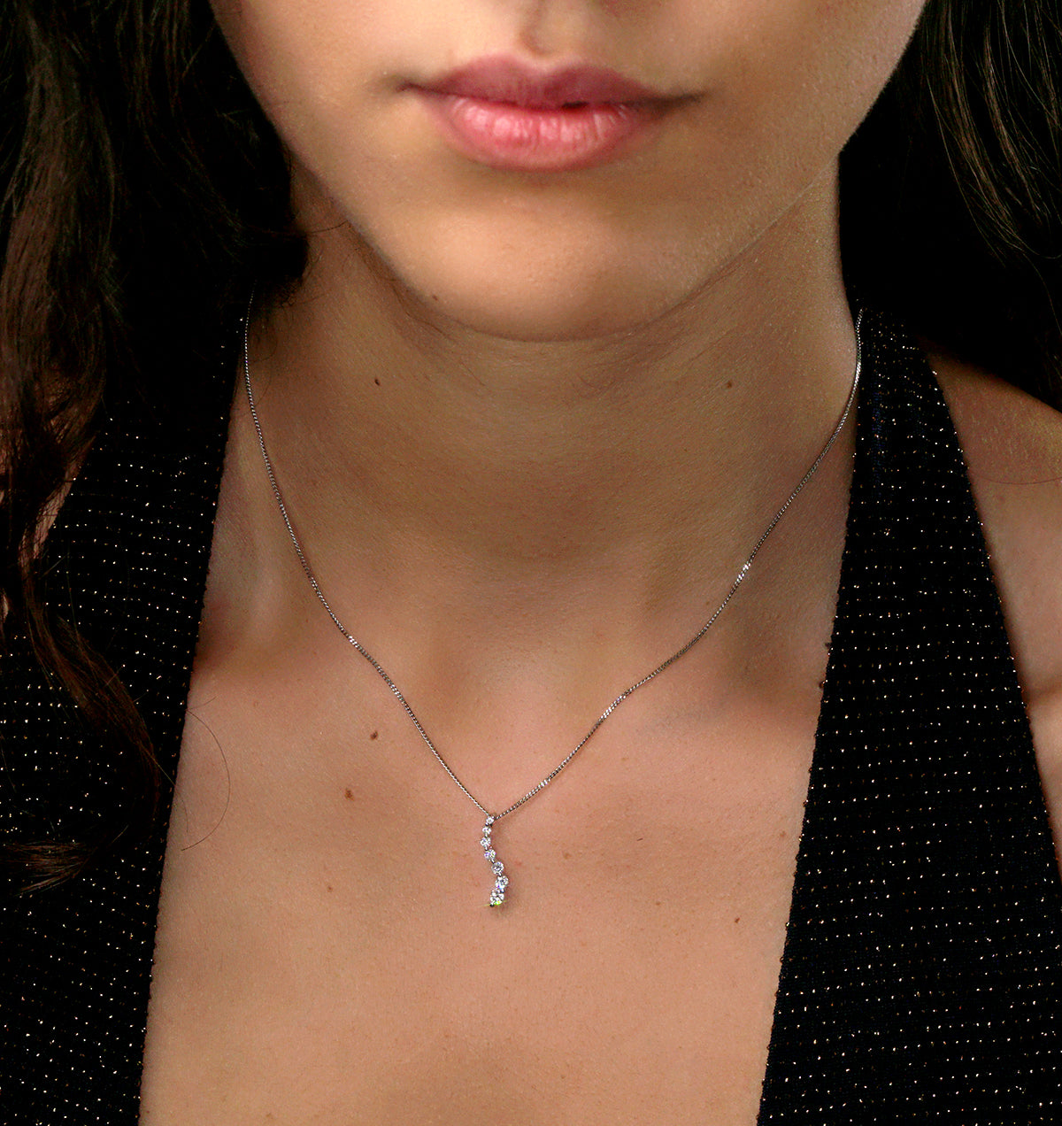 Lab Diamond Life Journey Pendant Necklace 0.25ct H/Si in 9K White Gold
