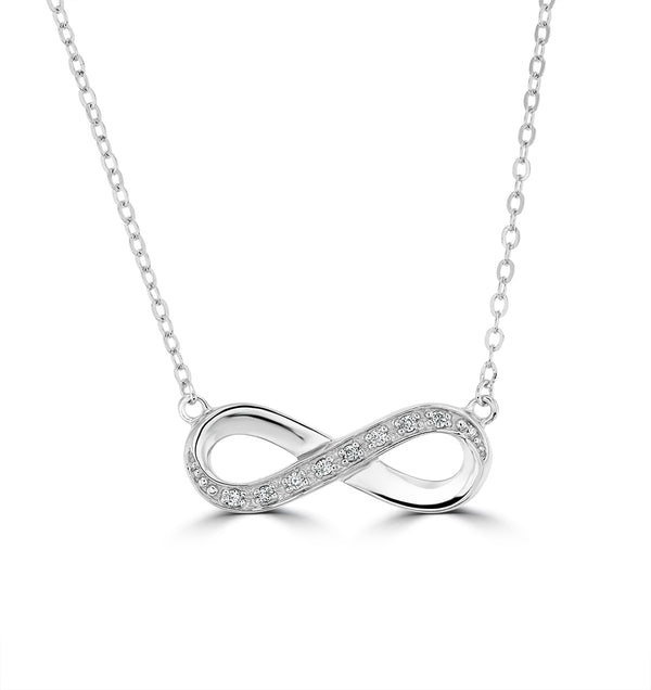 Infinity Necklace Lab Diamonds in 925 Sterling Silver