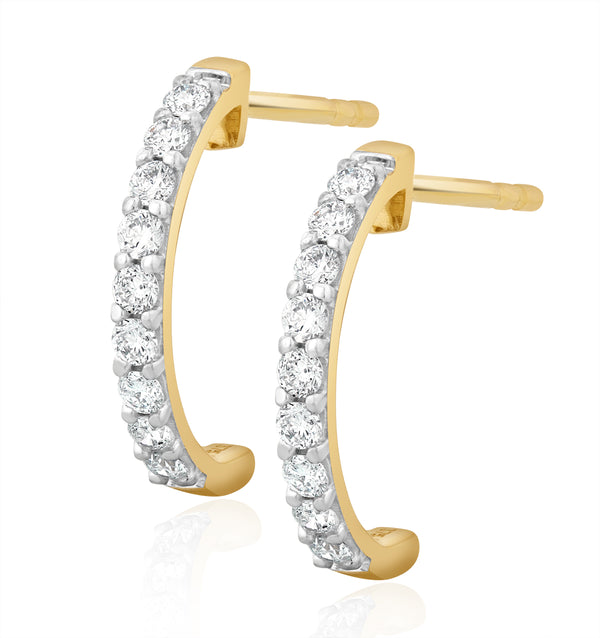 Comfort Huggie Lab Diamond Earrings 0.25ct H/Si in 9K Gold
