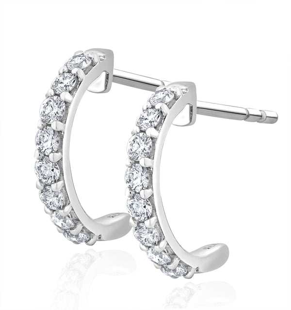Comfort Huggie Lab Diamond Earrings 0.50ct H/Si in 9K White Gold