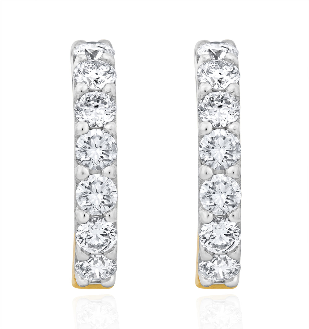 Comfort Huggie Lab Diamond Earrings 1.00ct H/Si in 9K Gold