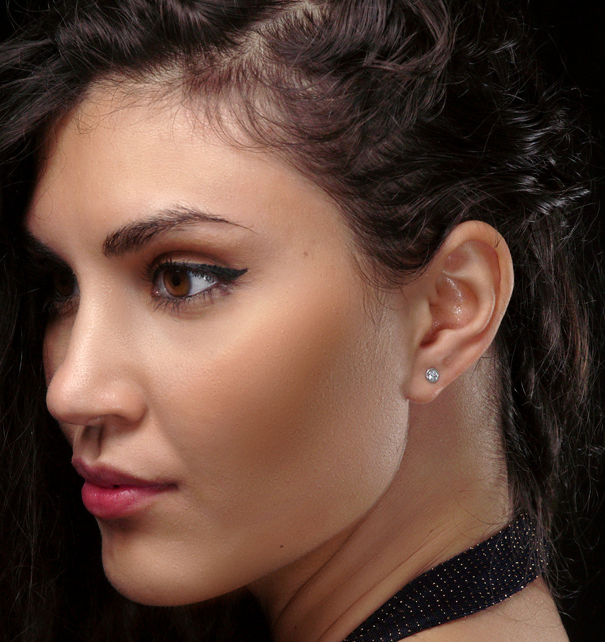 0.20ct Lab Diamond Rub Over Stud Earrings in 9K Gold - 4.6mm