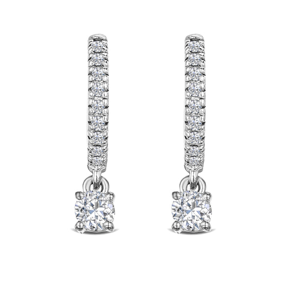 Stellato Hoop Drop Lab Diamond Earrings 0.50ct in 925 Sterling Silver