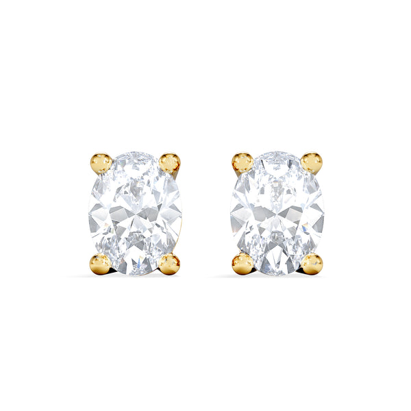 Naomi Oval Cut Lab Diamond Stud Earrings 0.50ct H/SI in 9K Gold