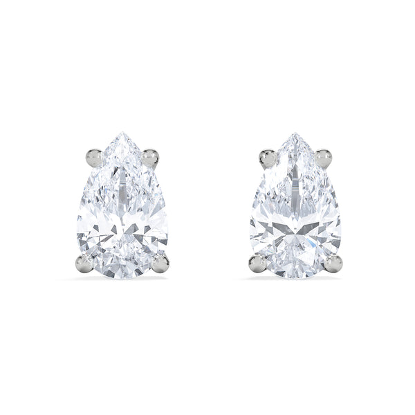 Naomi Pear Cut Lab Diamond Stud Earrings 0.50ct H/SI in 9K White Gold
