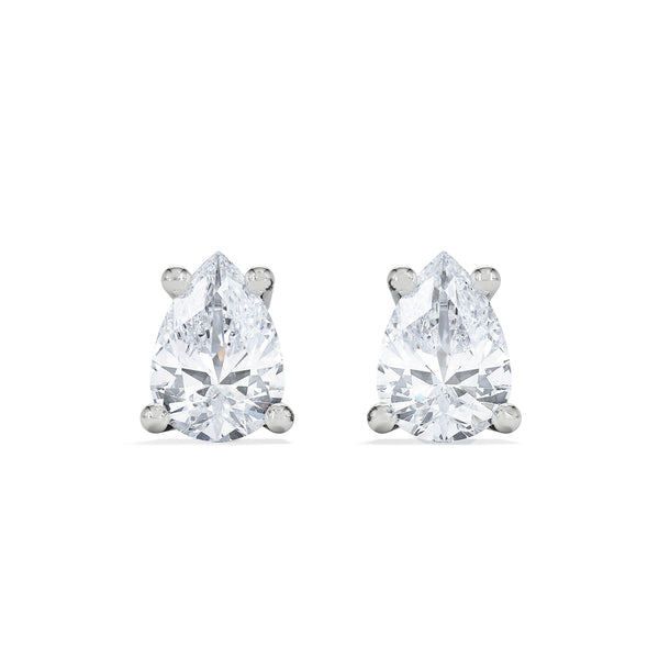 Naomi Pear Cut Lab Diamond Stud Earrings 0.30ct H/SI in 925 Silver