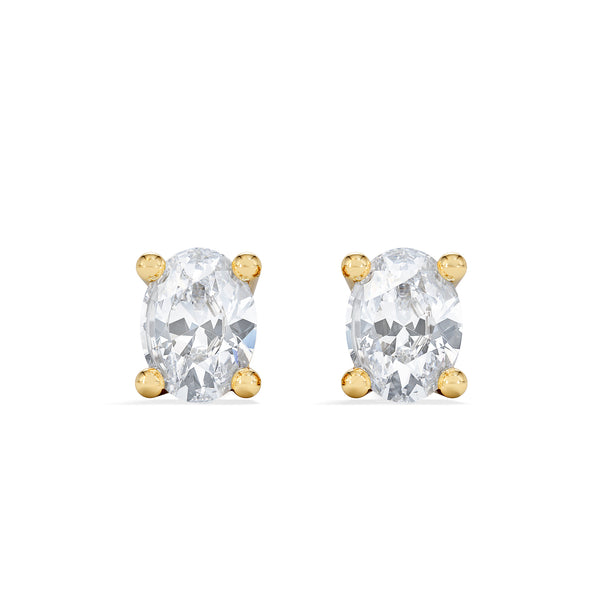 Naomi Oval Cut Lab Diamond Stud Earrings 0.30ct H/SI in 18k Gold Vermeil