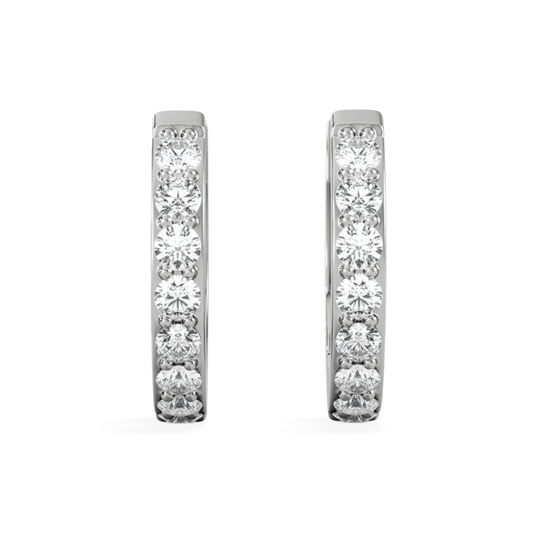 Row Huggie Lab Diamond Earrings 0.18ct in 925 Silver