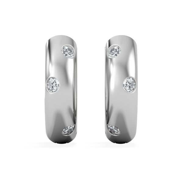 Seamless Lab Diamond Huggie Earrings 0.08ct in 925 Silver