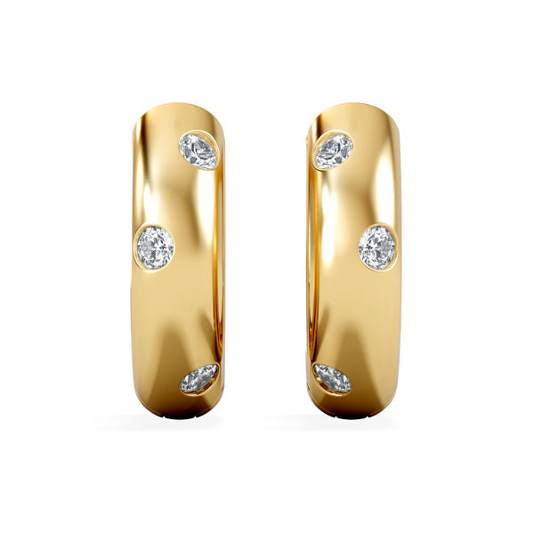 Seamless Lab Diamond Huggie Earrings 0.08ct in 18K Gold Vermeil