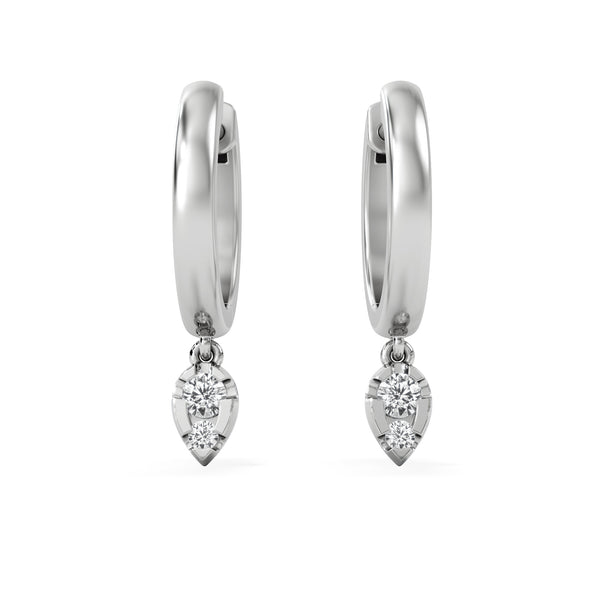 Lab Diamond 0.15ct Marquise Drop Huggies in 925 Silver