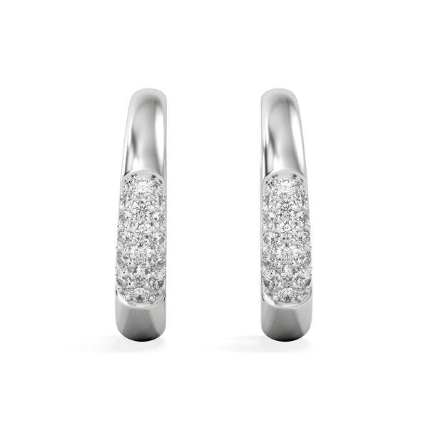 Mini Pavé Huggies Lab Diamond Earrings 0.25ct in 925 Silver