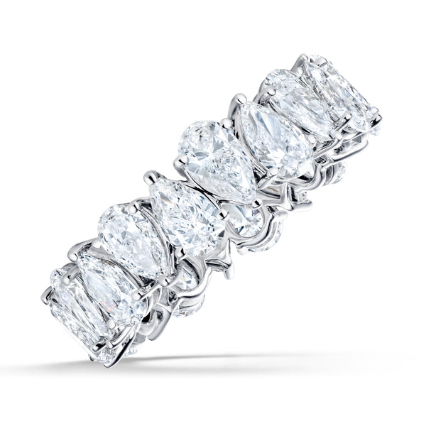 LUXE 4.00ct Lab Diamond Chloe Eternity Ring with IGI Certified Pear-Cut Diamonds in 18K White Gold