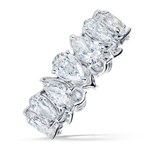 LUXE 5.00ct Lab Diamond Chloe Eternity Ring with IGI Certified Pear-Cut Diamonds in 18K White Gold