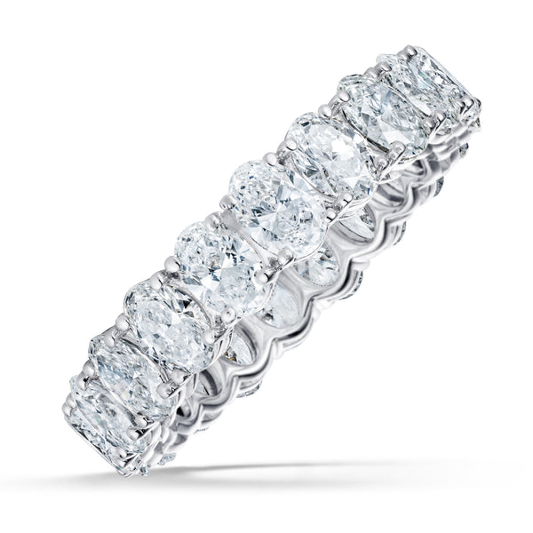 LUXE 4.00ct Lab Diamond Chloe Eternity Ring with IGI Certified Oval-Cut Diamonds in 18K White Gold