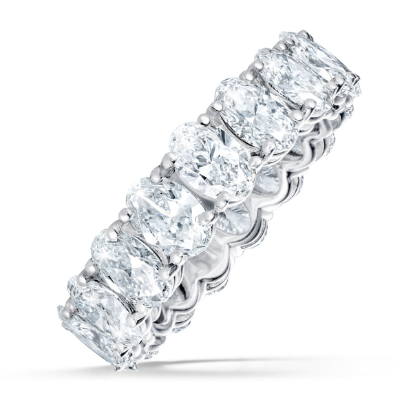 LUXE 5.00ct Lab Diamond Chloe Eternity Ring with IGI Certified Oval-Cut Diamonds in 18K White Gold