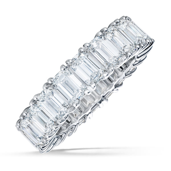 LUXE 7.00ct Lab Diamond Chloe Eternity Ring with IGI Certified Emerald-Cut Diamonds in 18K White Gold