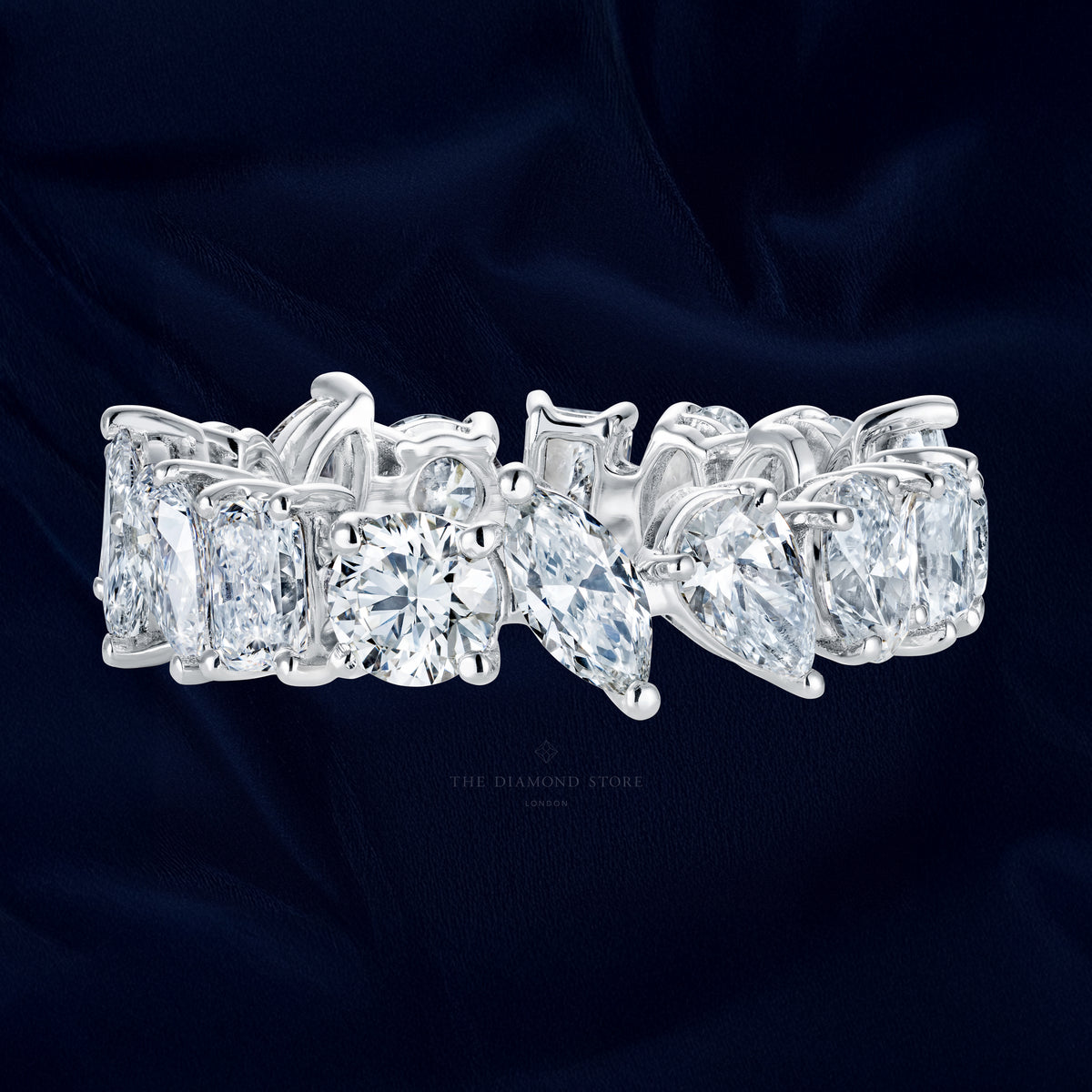 LUXE 4.00ct Lab Diamond Chloe Eternity Ring with IGI Certified Mixed-Cut Diamonds in 18K White Gold