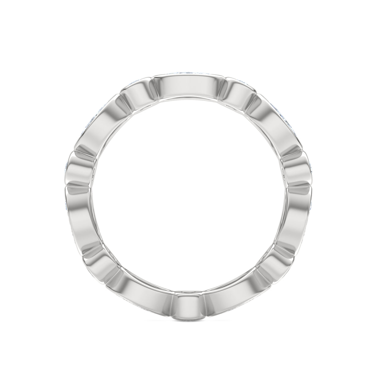 Skyline 1.13ct Marquise and Round Cut Lab Diamond Eternity Ring in 14K White Gold