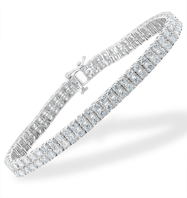 Double Row Lab Diamond Tennis Bracelet 6.20ct in 9K White Gold