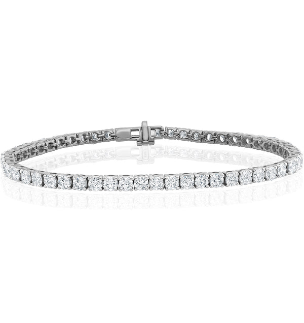 10ct Lab Diamond Tennis Bracelet Claw Set in 9K White Gold