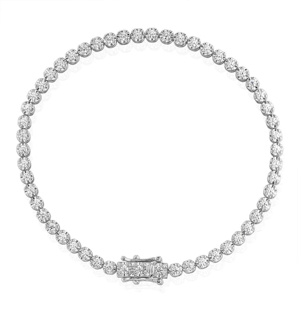 1.50ct Lab Diamond Bracelet 4ct Look 9K White Gold