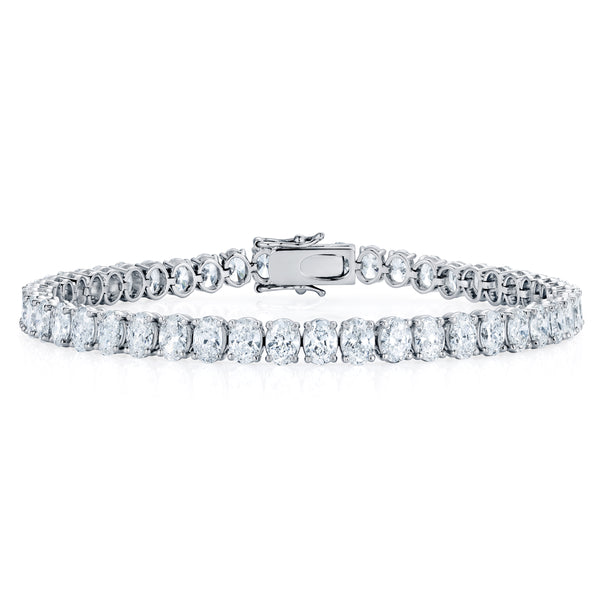 LUXE 10.00ct Lab Diamond Tennis Bracelet with IGI Certified Oval-Cut Diamonds in 18K White Gold