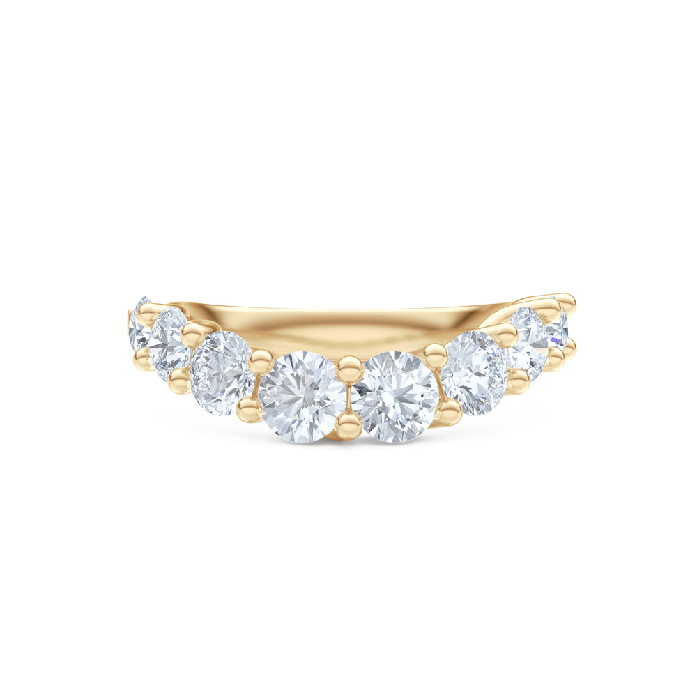 Legacy 1.73ct Round Cut Lab Diamond Half Eternity Ring in 18K Yellow Gold