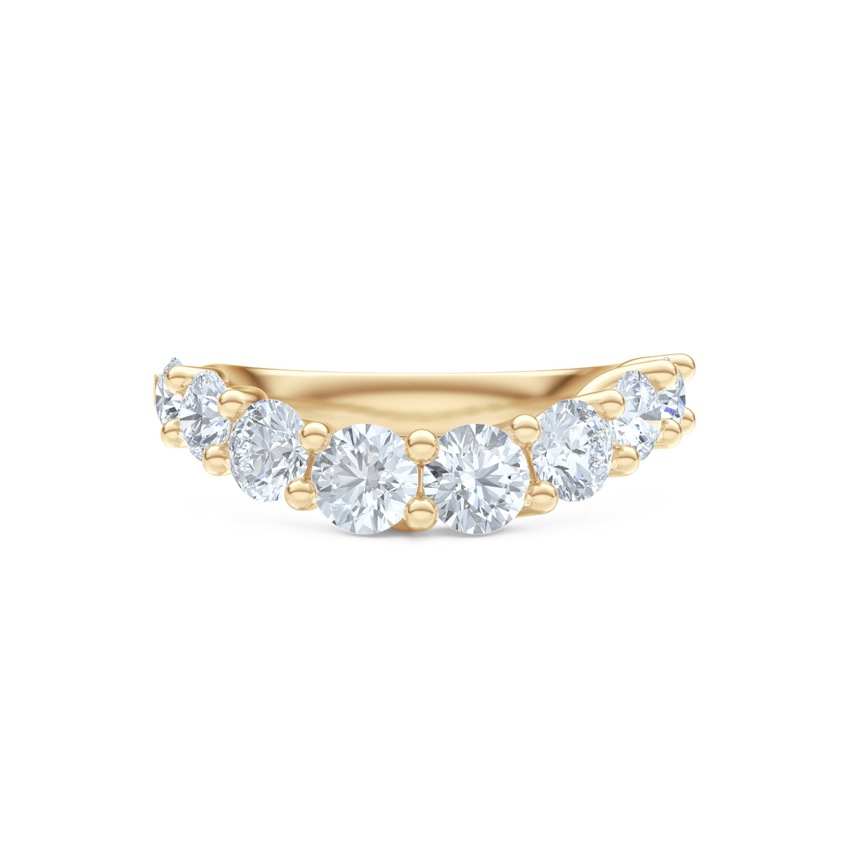 Legacy 1.73ct Round Cut Lab Diamond Half Eternity Ring in 18K Yellow Gold