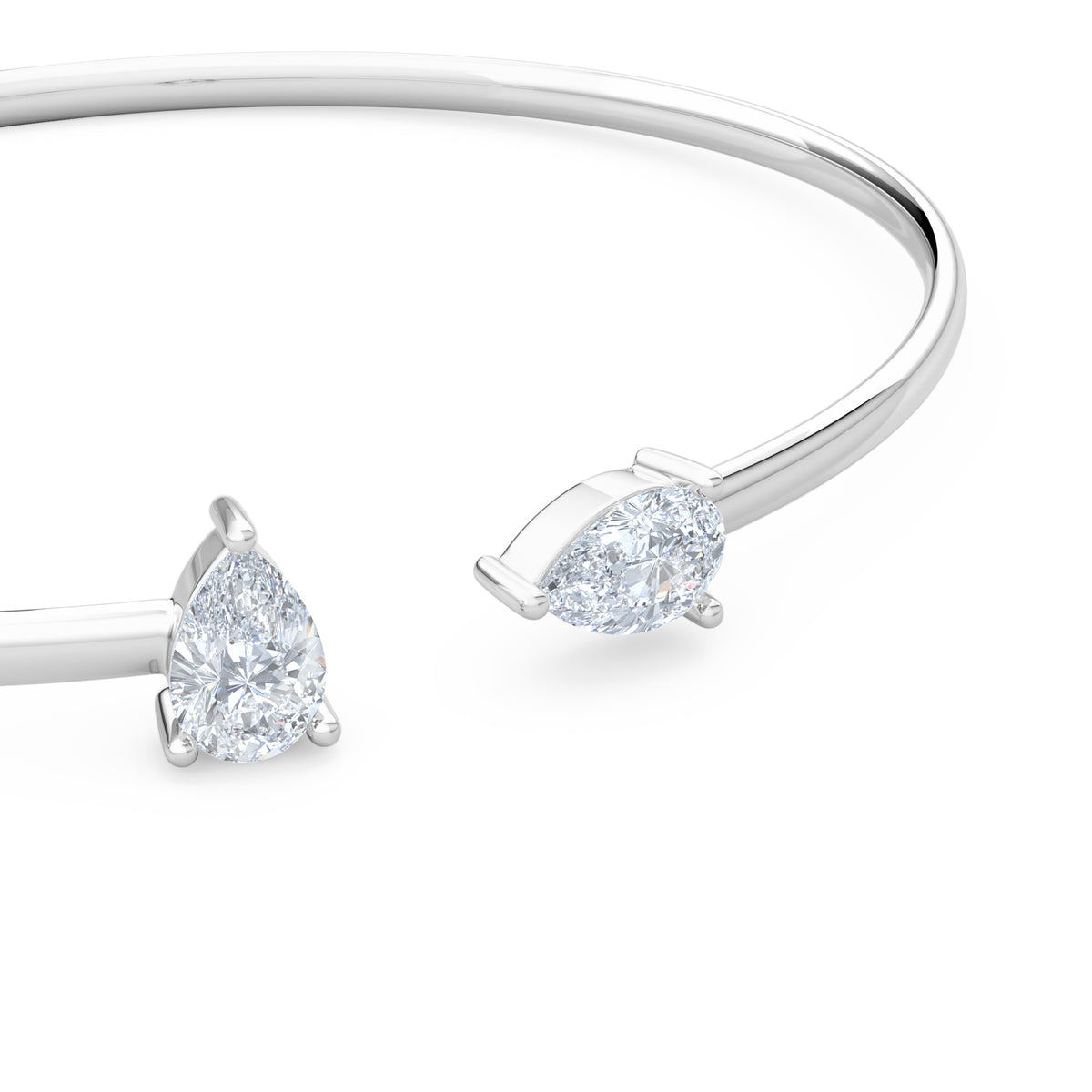 Affinity 1.00ct Pear Cut Lab Diamond Bangle in 14K White Gold