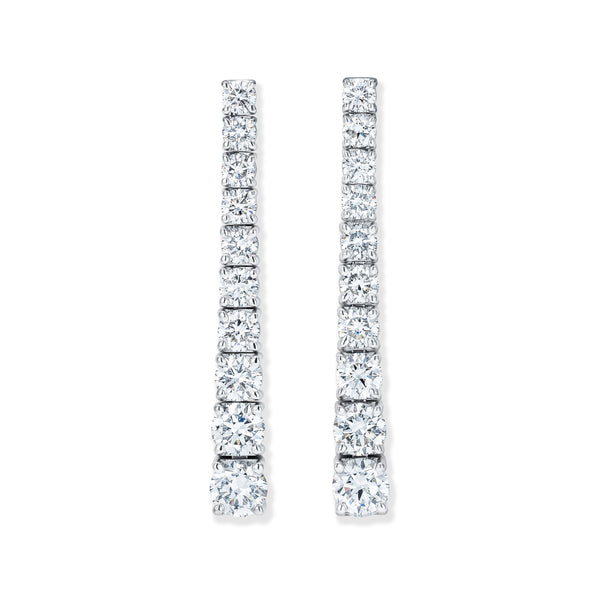 LUXE 5.00ct Lab Diamond Drop Earrings with IGI Certified Brilliant-Cut Diamonds in 18K White Gold,Round Face