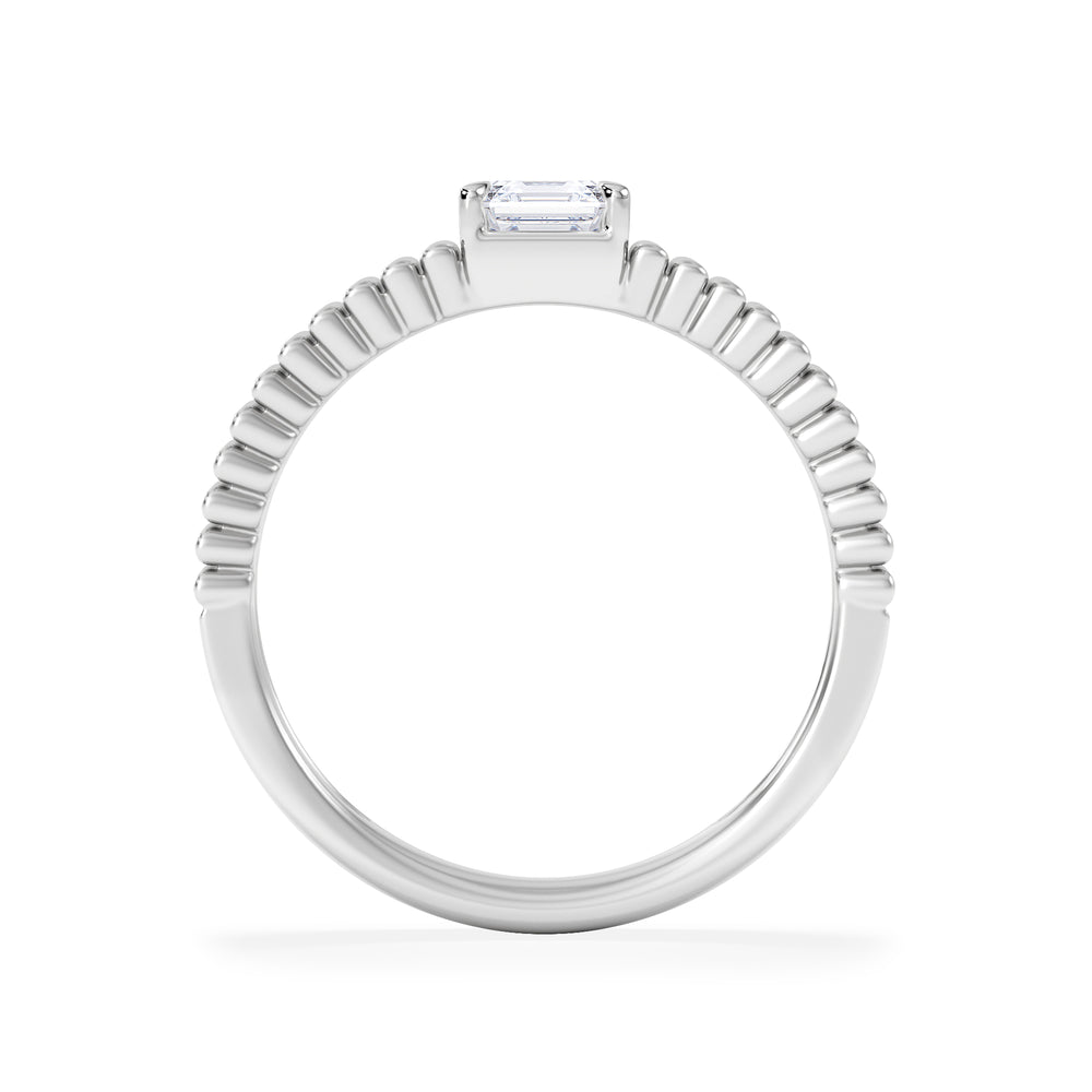 Flute 0.50ct Assher Cut Lab Grown Diamond Solitaire Ring in Platinum