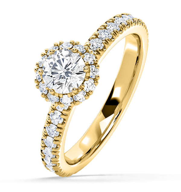 Alessandra Lab Diamond Engagement Ring 18K Gold 1.10CT F/VS1
